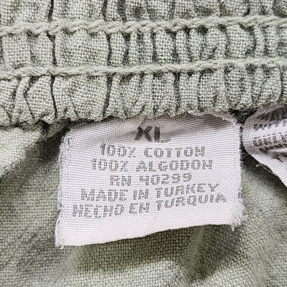 Vintage Erika Pants Womens XL Green Pull On Cotton High Rise Capri Drawstring - Picture 4 of 11